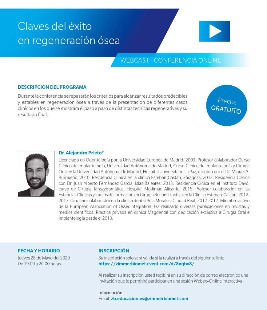 Claves del éxito en regeneración ósea