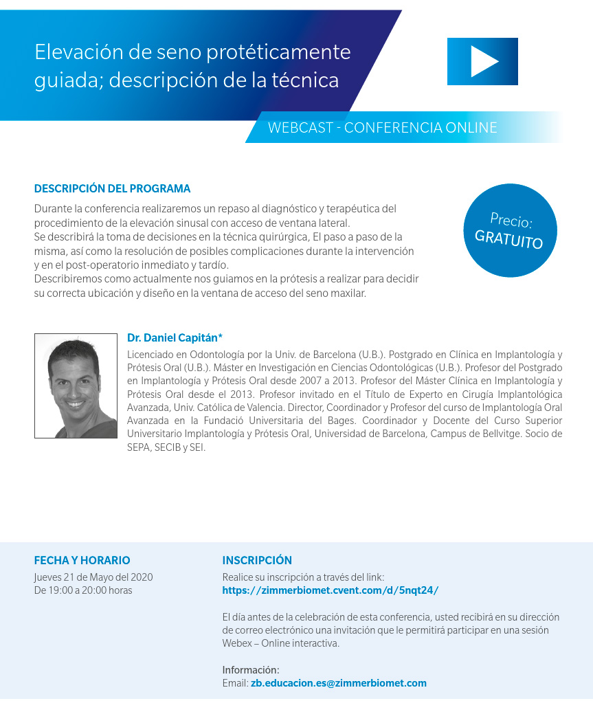 Elevación de seno protéticamente guiada; descripción de la técnica