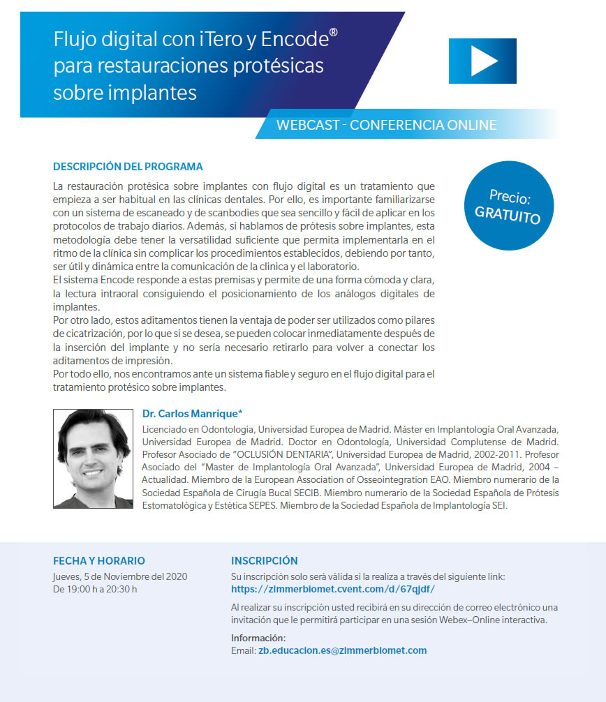 Flujo digital con iTero y Encode® para restauraciones protésicas sobre implantes